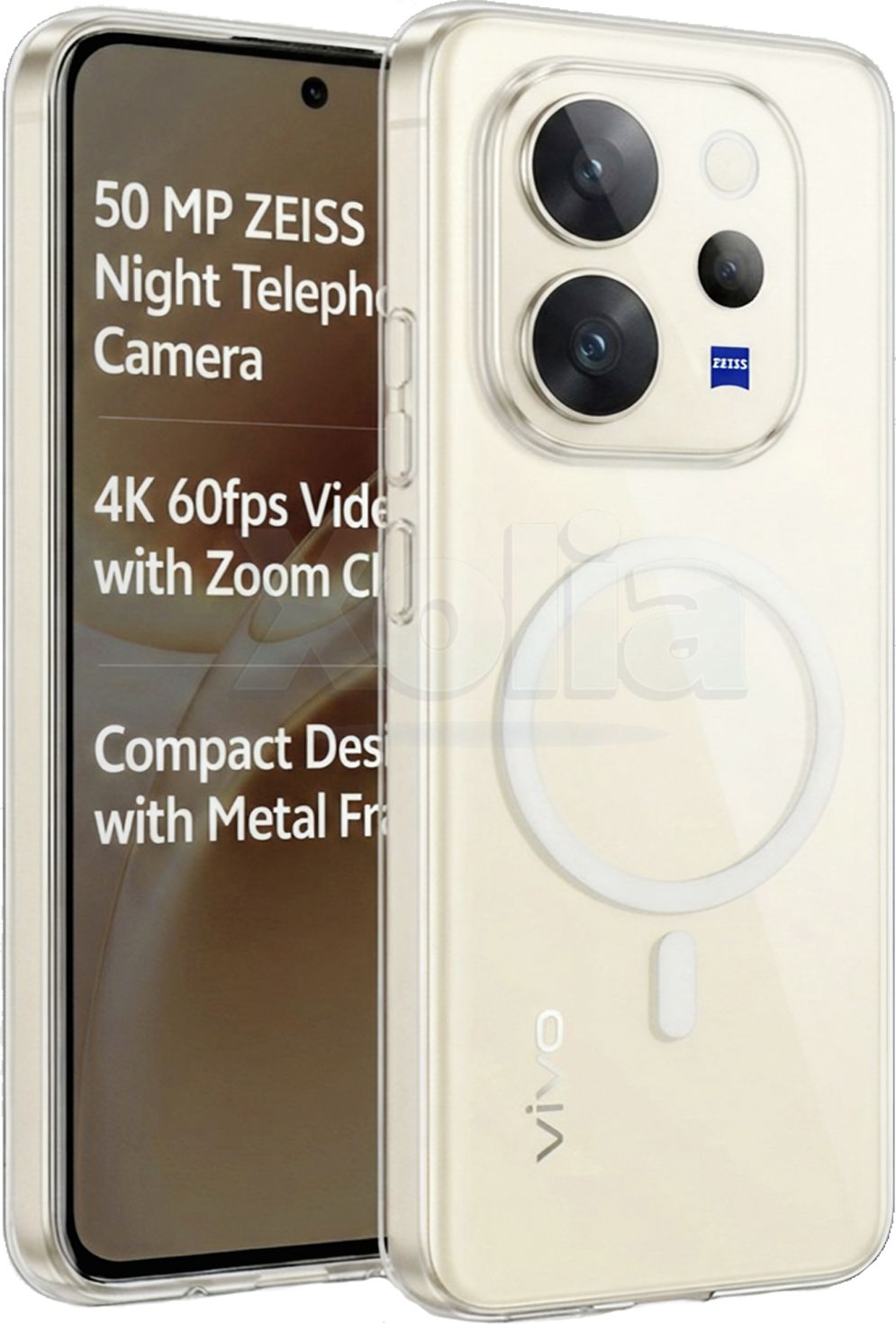 Xolia Anti Yellow Back Cover for Vivo V70 5G, Vivo V70 Elite 5G (Transparent, Anti-Yellow, Polycarbonate, Pack of: 1)