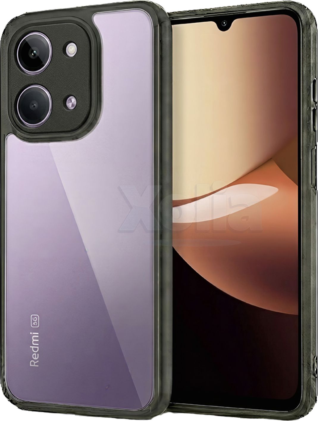 Xolia Back Cover for Redmi 17c 5G (Transparent, Black, Shock Proof, Plastic, Silicon, Pack of: 1)
