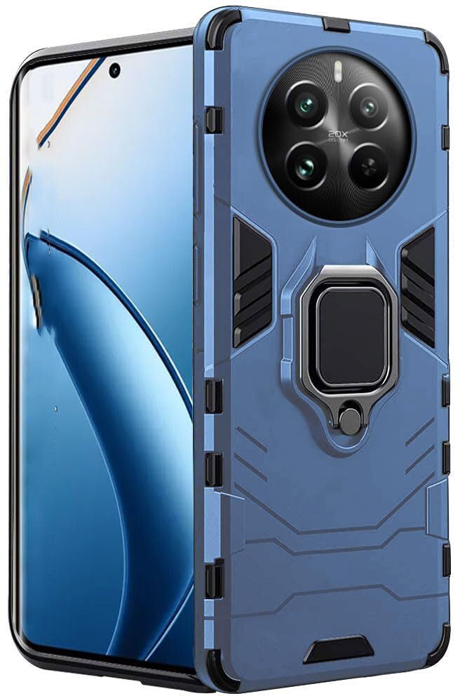 Micvir Back Cover for Realme 12 Plus 5G (Transparent, Blue, Shock Proof, Plastic, Silicon, Pack of: 1)