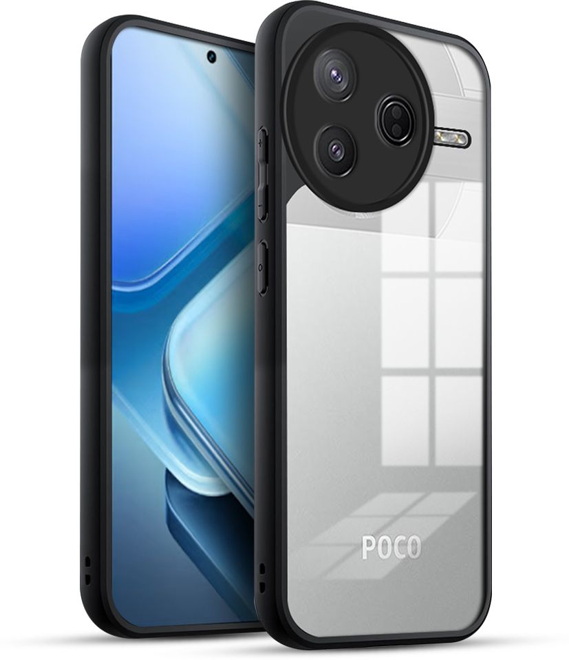 Micvir Back Cover for Poco F7 Ultra 5G (Transparent, Black, Shock Proof, Pack of: 1)