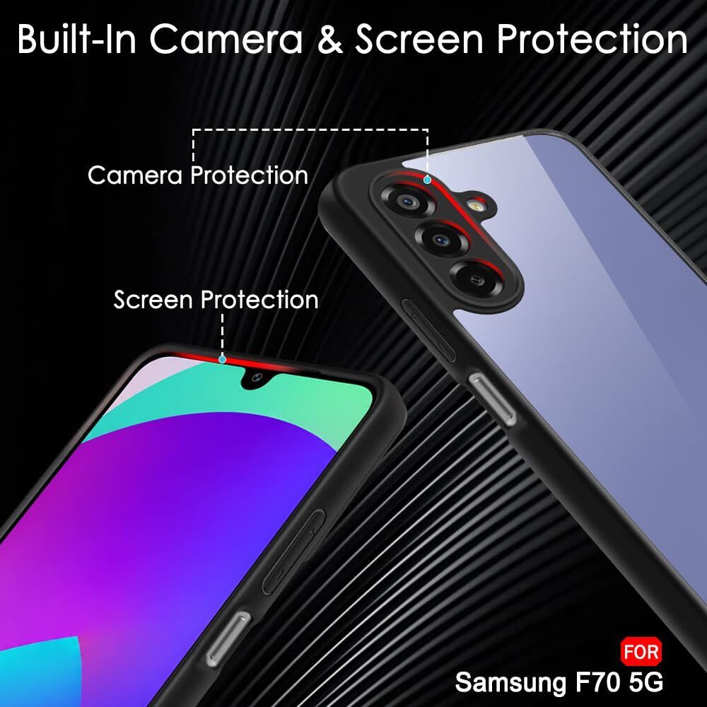 Xolia Back Cover for Samsung Galaxy F70 5G (Transparent, Black, Shock Proof, Plastic, Silicon, Pack of: 1) — image 3 of 4
