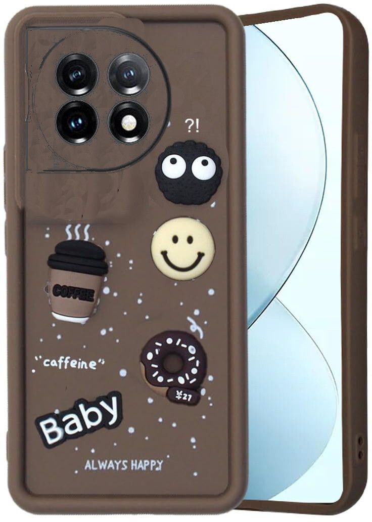 Micvir Back Cover for OnePlus 11R 5G (Brown, Silicon, Pack of: 1) — image 1 of 1
