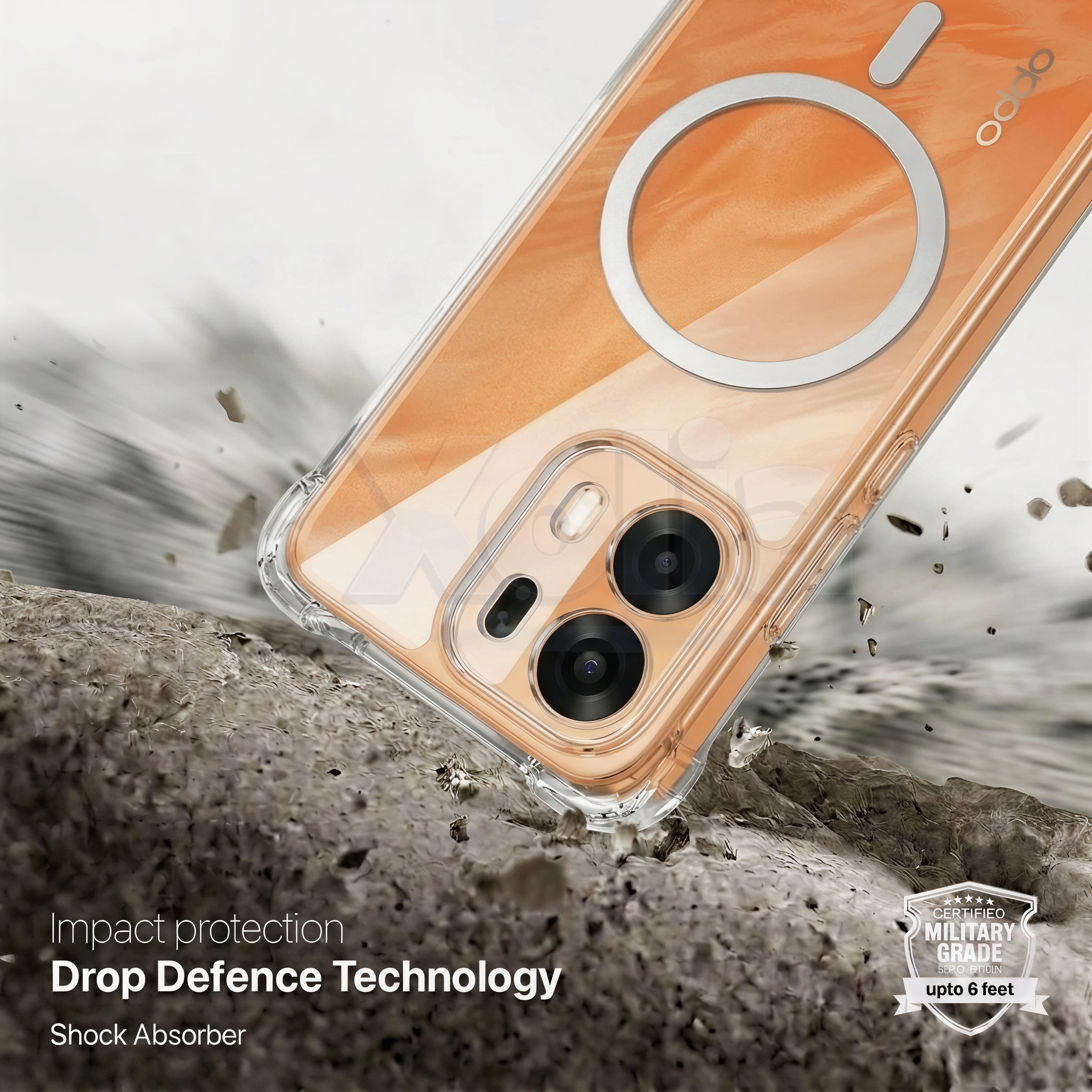 Xolia Back Cover for Oppo K14 Plus 5G (Transparent, Shock Proof, Polycarbonate, Silicon, Pack of: 1) — image 2 of 4