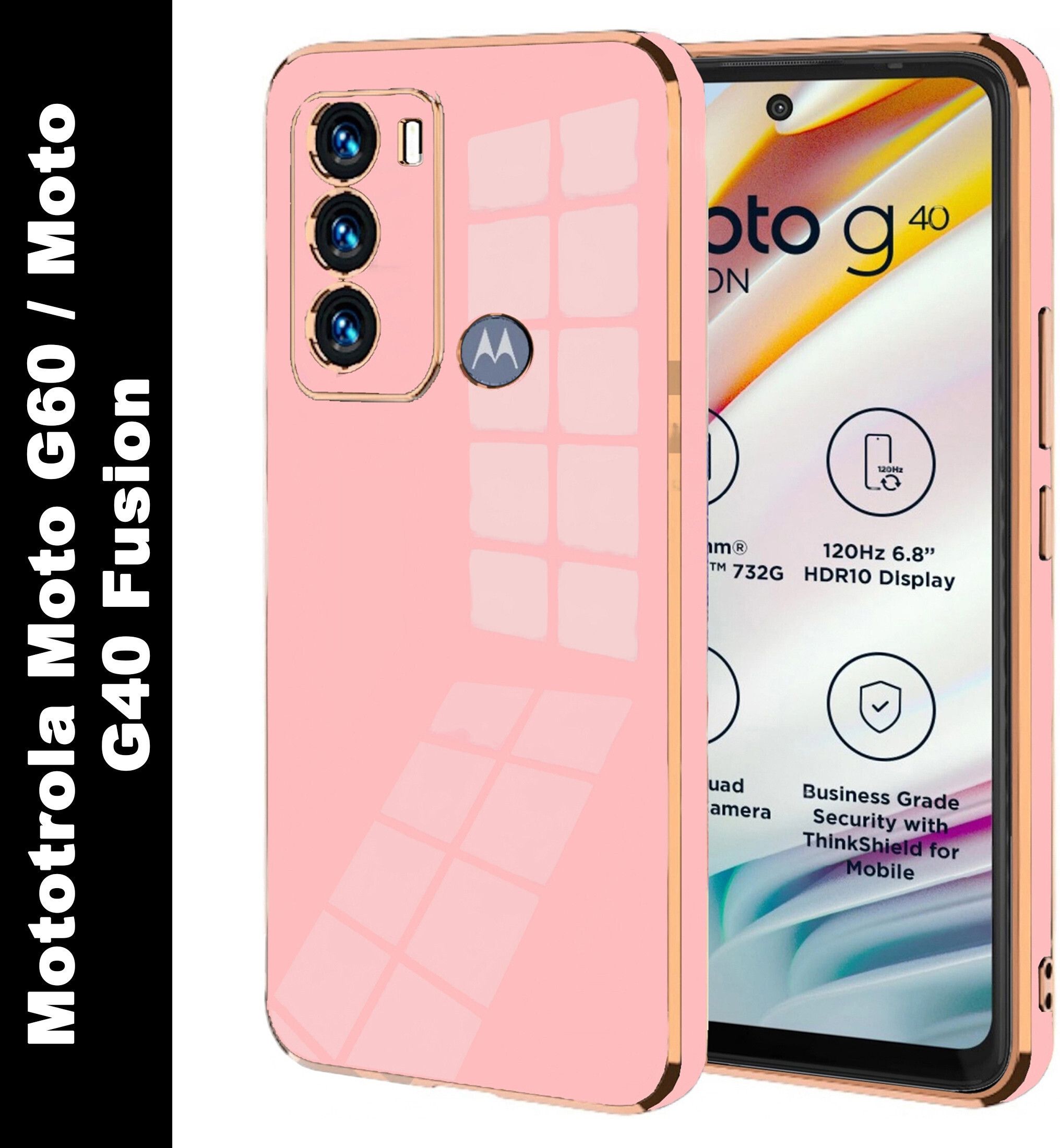 Micvir Back Cover for Motorola G40 Fusion, Motorola G60, Moto G40 Fusion, Moto G60 (Pink, Silicon, Pack of: 1)
