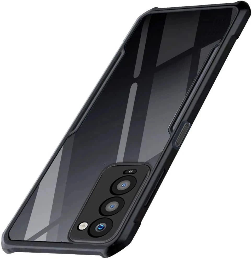 Micvir Back Cover for Tecno Camon 18 (Transparent, Black, Shock Proof, Polycarbonate, Pack of: 1)