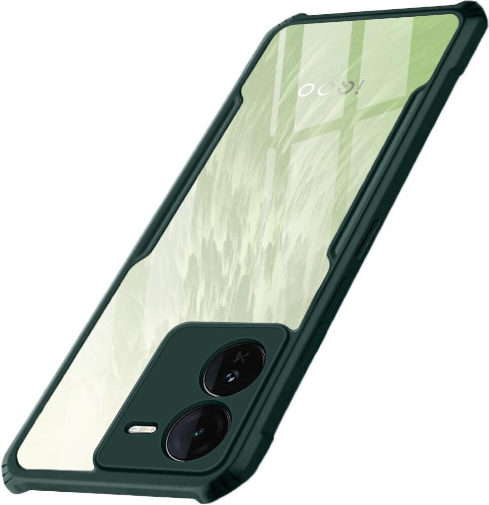 Micvir Back Cover for iQOO Z9 5G (Transparent, Green, Shock Proof, Polycarbonate, Pack of: 1)