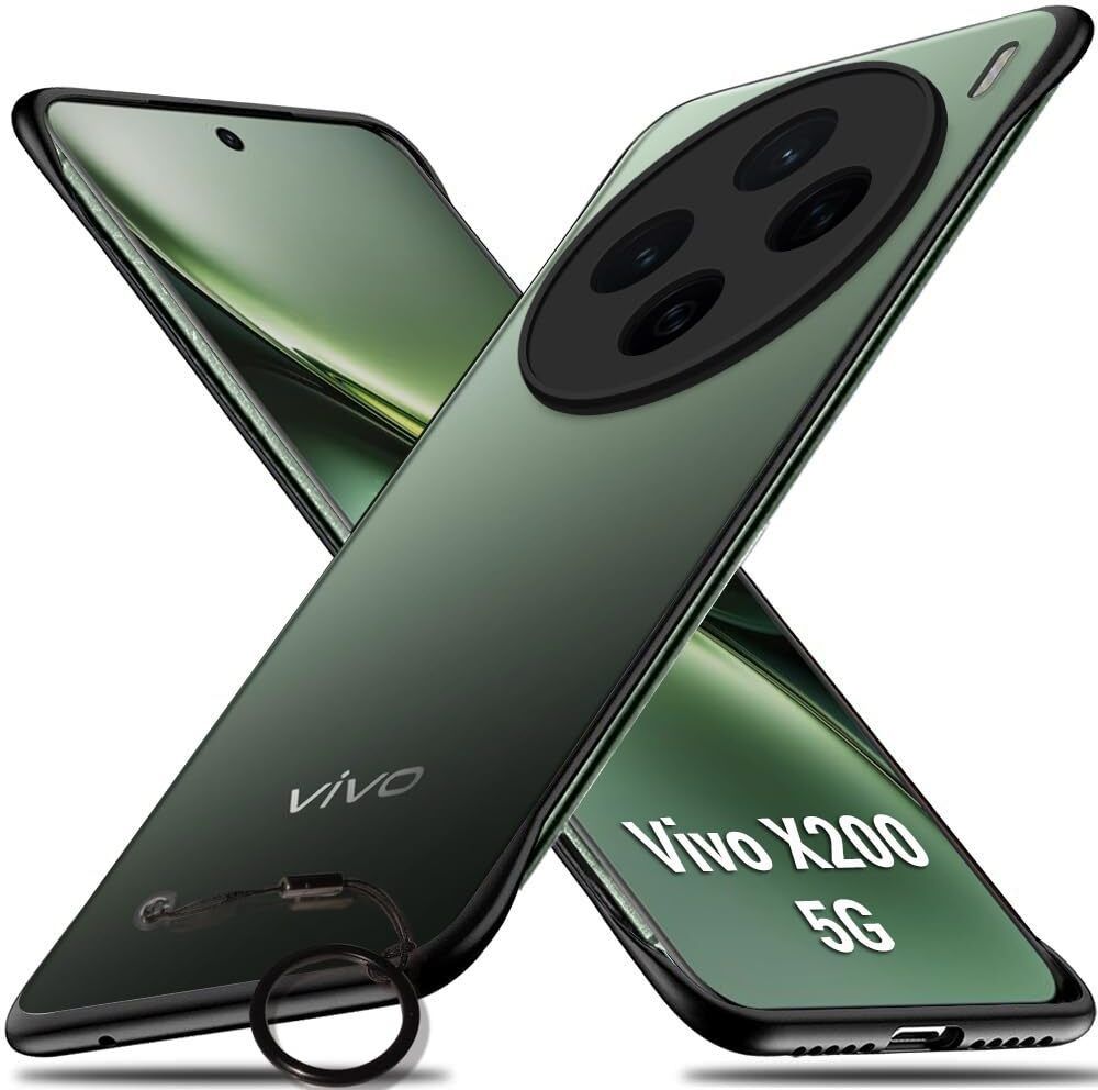 Micvir Back Cover for Vivo X200 5G (Black, Plastic, Pack of: 1)