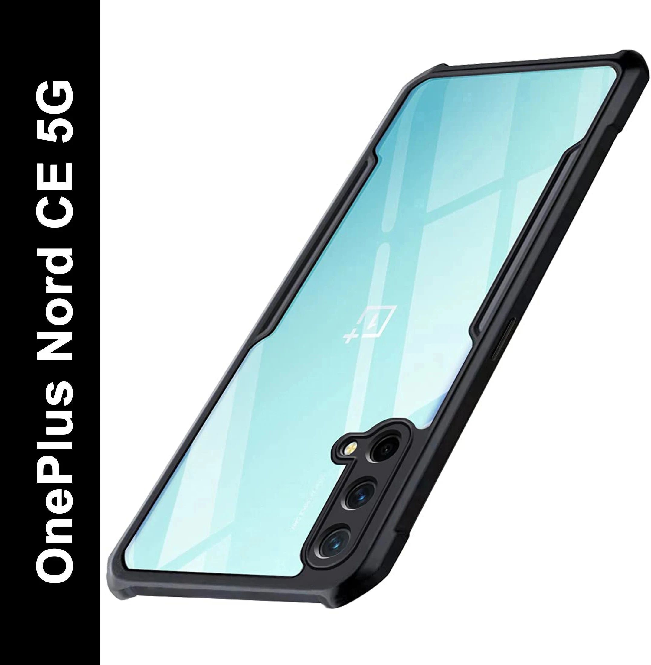 Micvir Back Cover for OnePlus Nord CE 5G (Transparent, Black, Shock Proof, Polycarbonate, Pack of: 1)