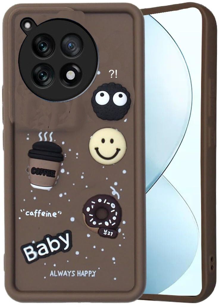 Micvir Back Cover for OnePlus 12R 5G (Brown, Silicon, Pack of: 1) — image 1 of 1