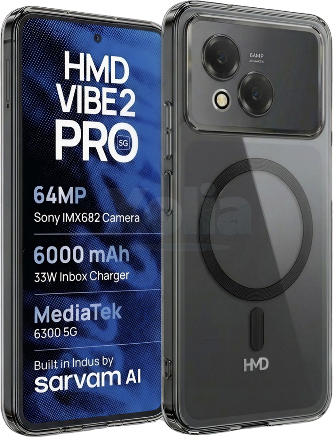 Xolia Back Cover for HMD Vibe2 Pro 5G (Black, Shock Proof, Polycarbonate, Pack of: 1)