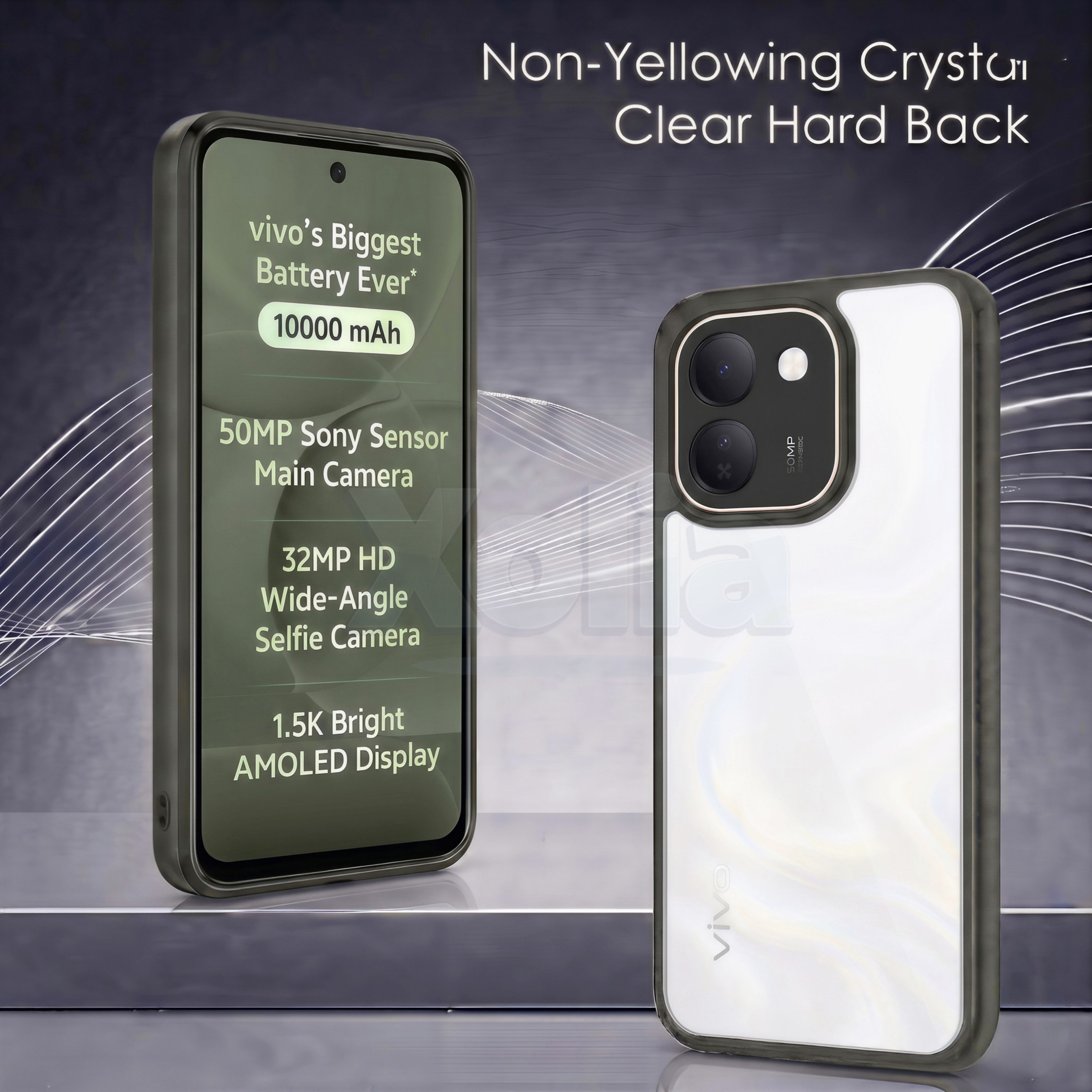 Xolia Back Cover for vivo S2 FE 5G (Transparent, Black, Shock Proof, Plastic, Silicon, Pack of: 1) — image 2 of 4