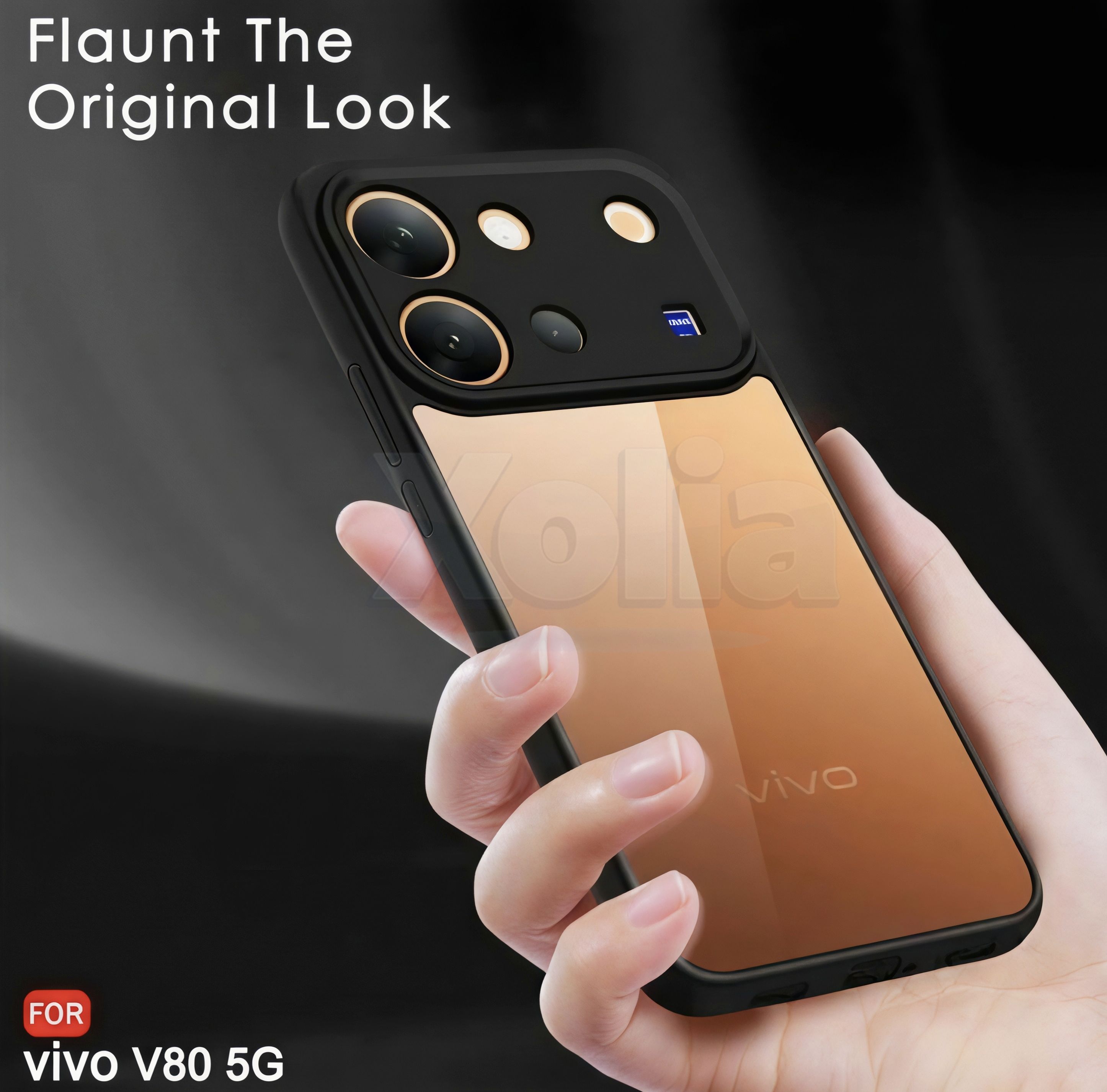 Xolia Back Cover for Vivo V80 5G (Transparent, Black, Shock Proof, Plastic, Silicon, Pack of: 1) — image 4 of 4