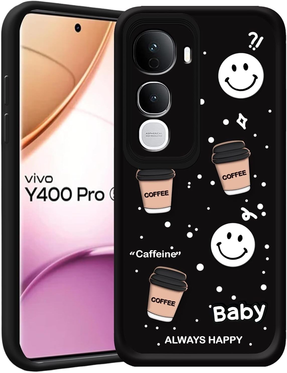 Micvir Back Cover for Vivo Y400 Pro 5G (Black, Silicon, Pack of: 1) — image 1 of 1