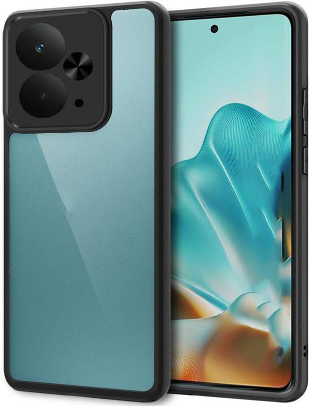 Micvir Back Cover for Realme 14T 5G (Transparent, Black, Shock Proof, Pack of: 1)