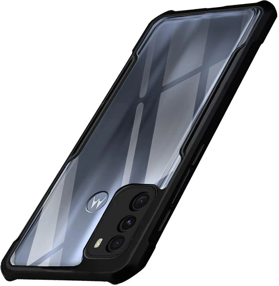 Micvir Back Cover for Motorola Moto g42 (Transparent, Black, Shock Proof, Polycarbonate, Pack of: 1)