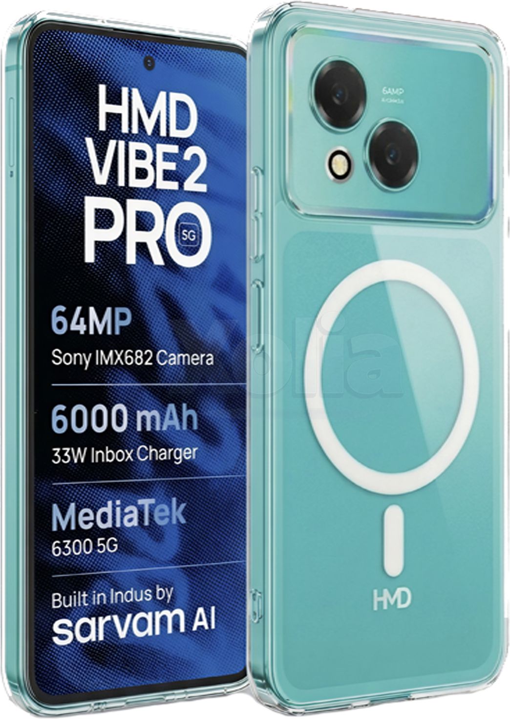Xolia Back Cover for HMD Vibe2 Pro 5G (Transparent, Shock Proof, Polycarbonate, Pack of: 1)