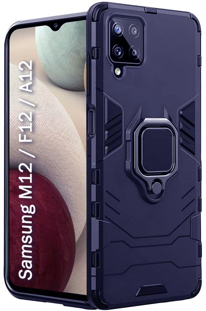 Micvir Back Cover for Samsung Galaxy M12 (Transparent, Blue, Shock Proof, Pack of: 1)