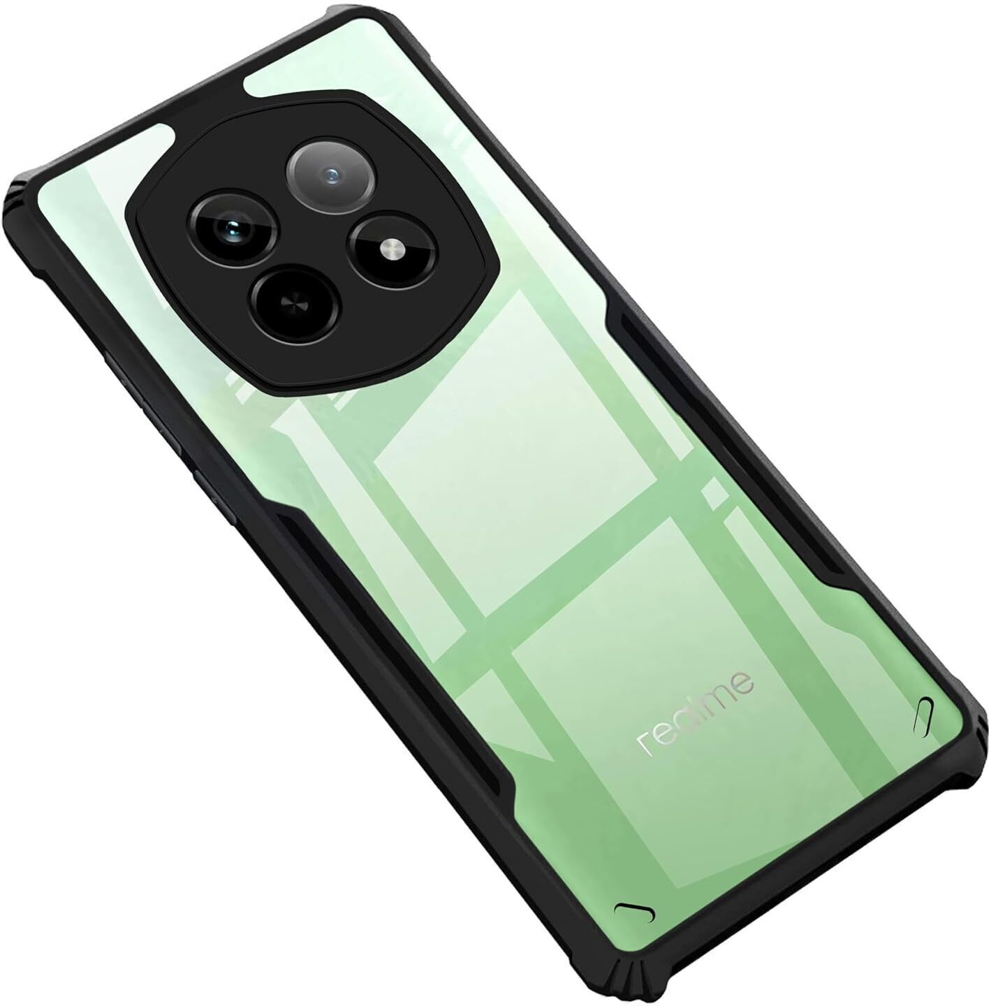 Micvir Back Cover for realme P2 Pro 5G (Transparent, Black, Shock Proof, Polycarbonate, Pack of: 1)