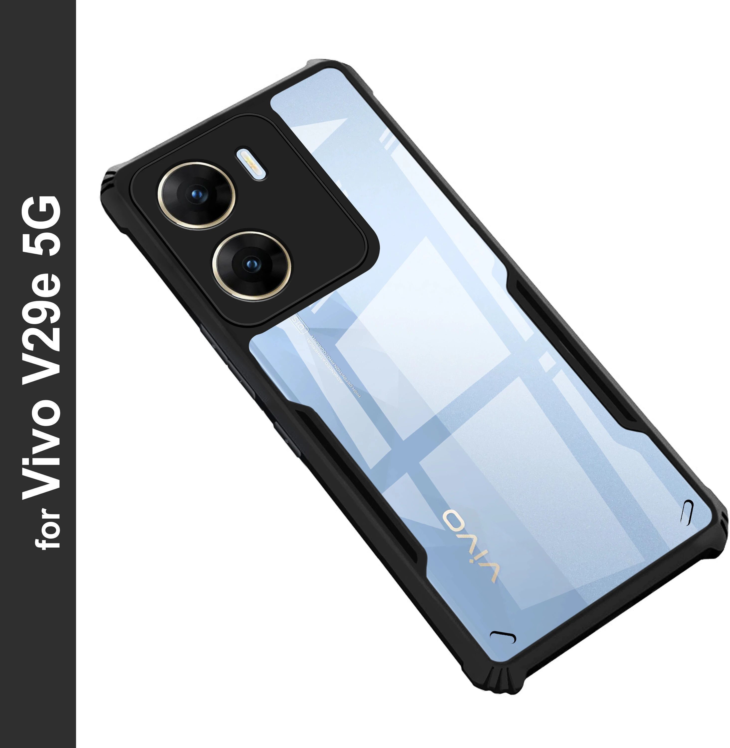 Micvir Back Cover for Vivo V29e 5G (Transparent, Black, Shock Proof, Polycarbonate, Pack of: 1)