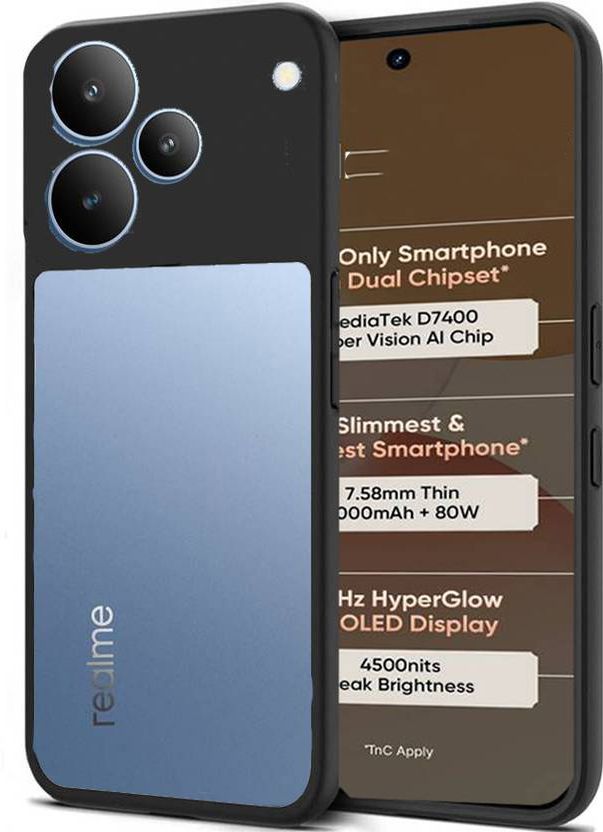 Micvir Back Cover for Realme P4 Pro 5G (Transparent, Black, Shock Proof, Pack of: 1)