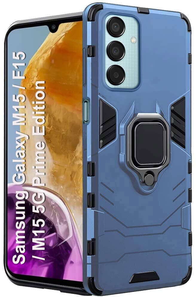 Micvir Back Cover for Samsung Galaxy F15 5G (Transparent, Blue, Shock Proof, Plastic, Silicon, Pack of: 1)