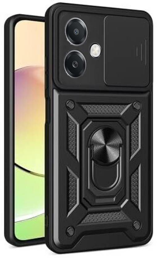 Micvir Back Cover for REDMI A3X (Black, Shock Proof, Polycarbonate, Silicon, Pack of: 1)