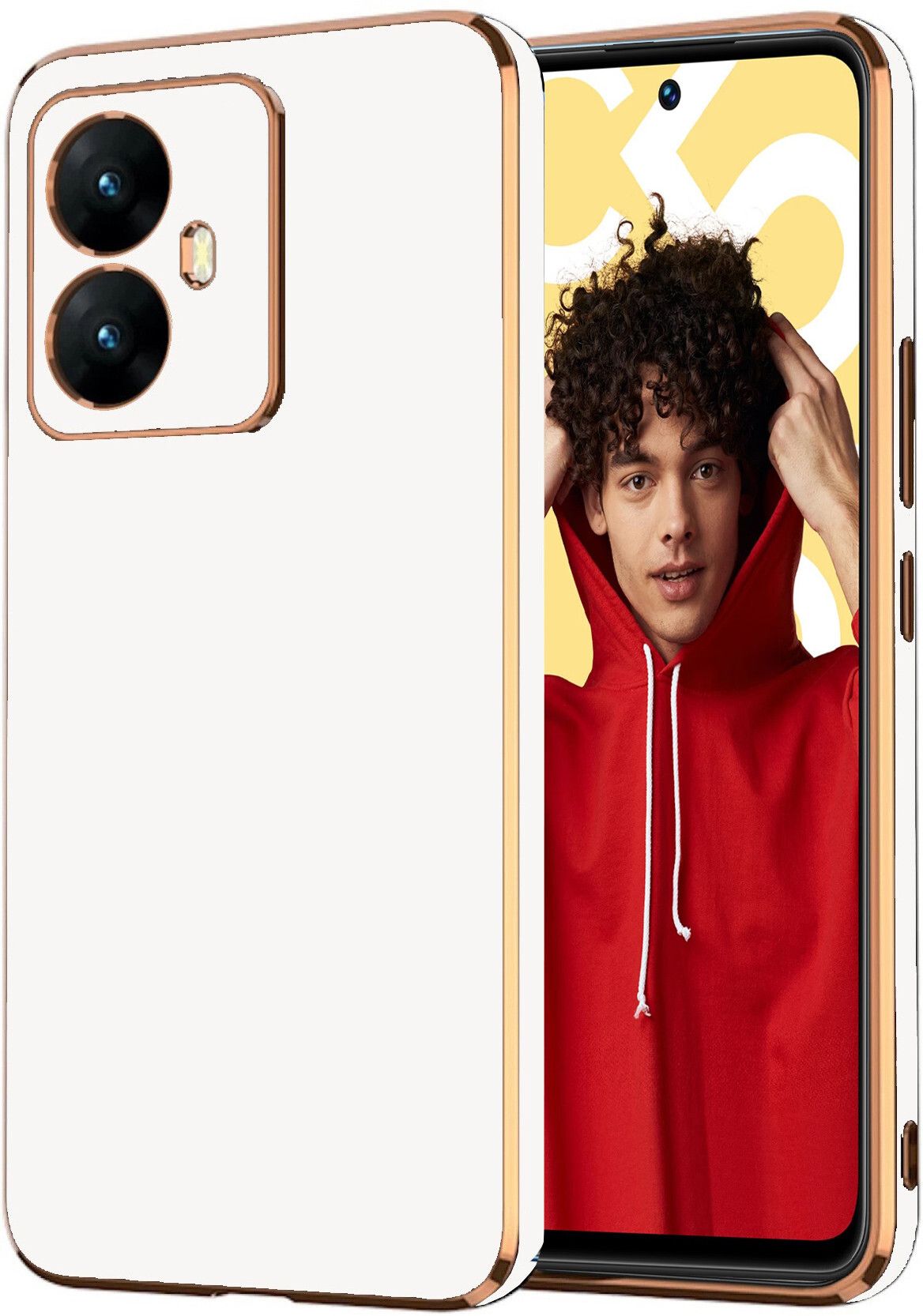 Micvir Back Cover for Realme C55, Realme Narzo N55 (White, Silicon, Pack of: 1)