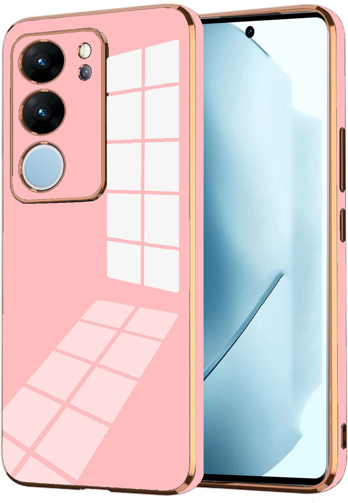 Micvir Back Cover for Vivo V29 Pro (Pink, Silicon, Pack of: 1)