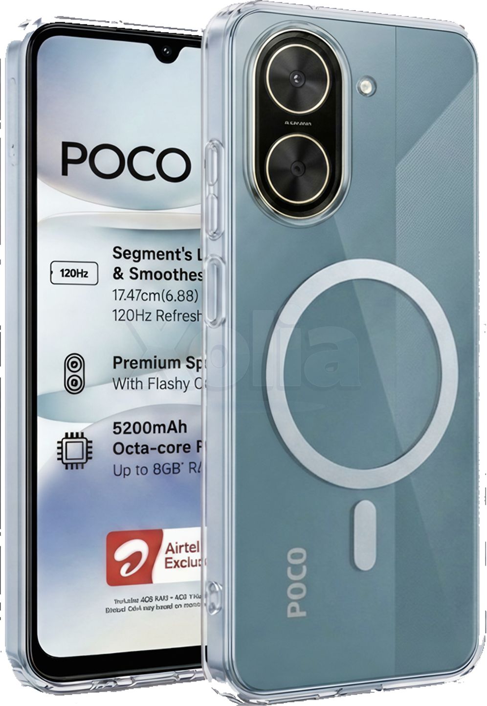Xolia Anti Yellow Back Cover for POCO C71 (Transparent, Anti-Yellow, Polycarbonate, Pack of: 1)