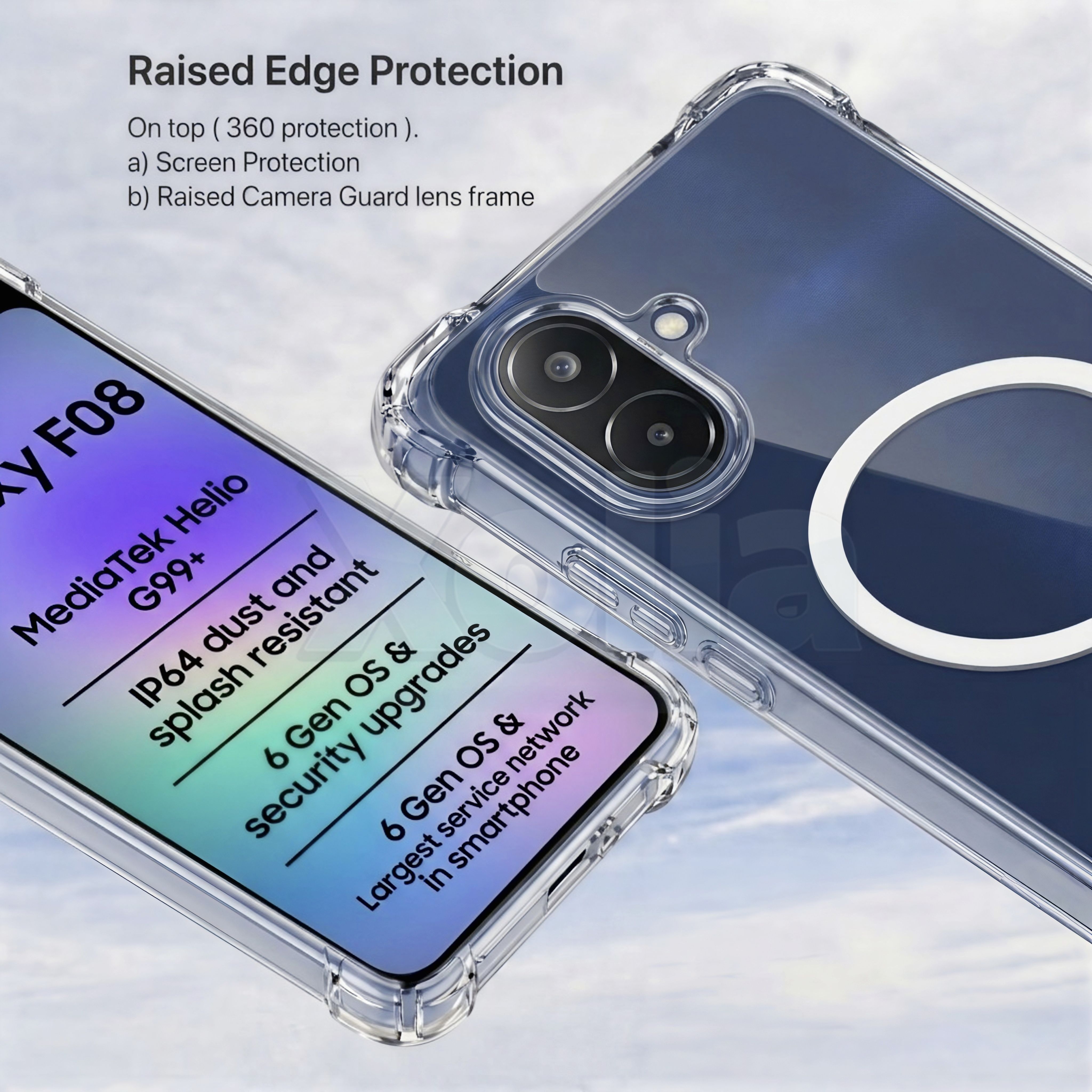 Xolia Back Cover for SAMSUNG Galaxy F08 5G (Transparent, Shock Proof, Polycarbonate, Silicon, Pack of: 1) — image 2 of 4
