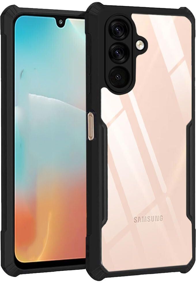Micvir Back Cover for Samsung Galaxy M56 5G, Samsung Galaxy F56 5G (Transparent, Black, Shock Proof, Polycarbonate, Pack of: 1)