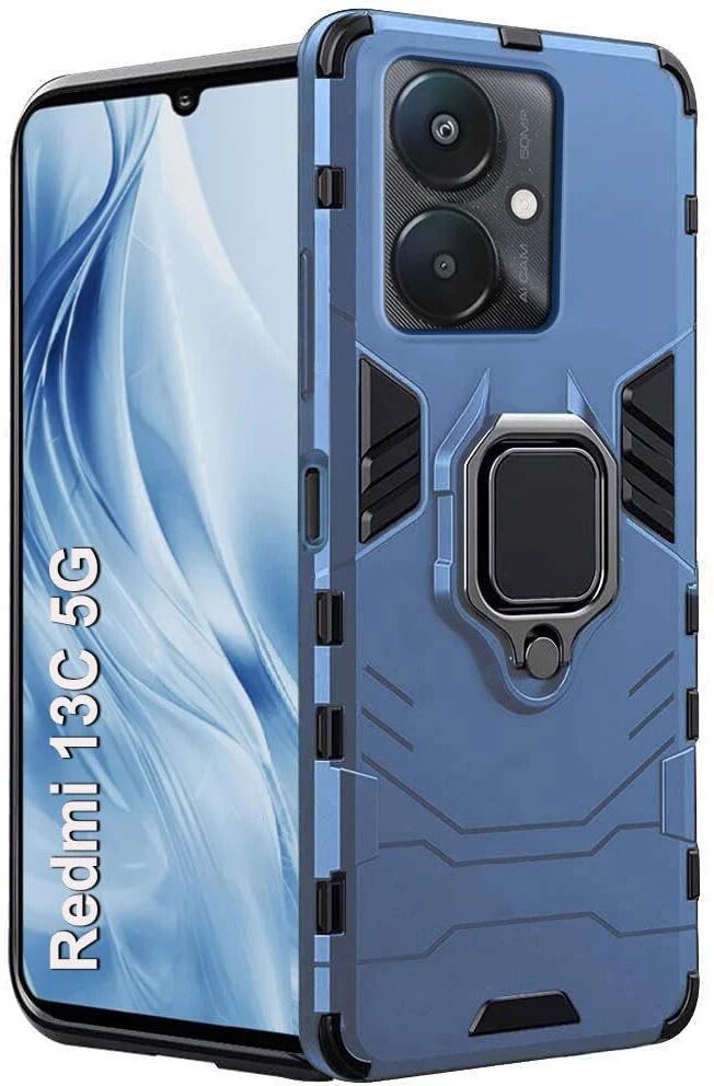 Micvir Back Cover for Redmi 13C 5G (Blue, Shock Proof, Plastic, Silicon, Pack of: 1)
