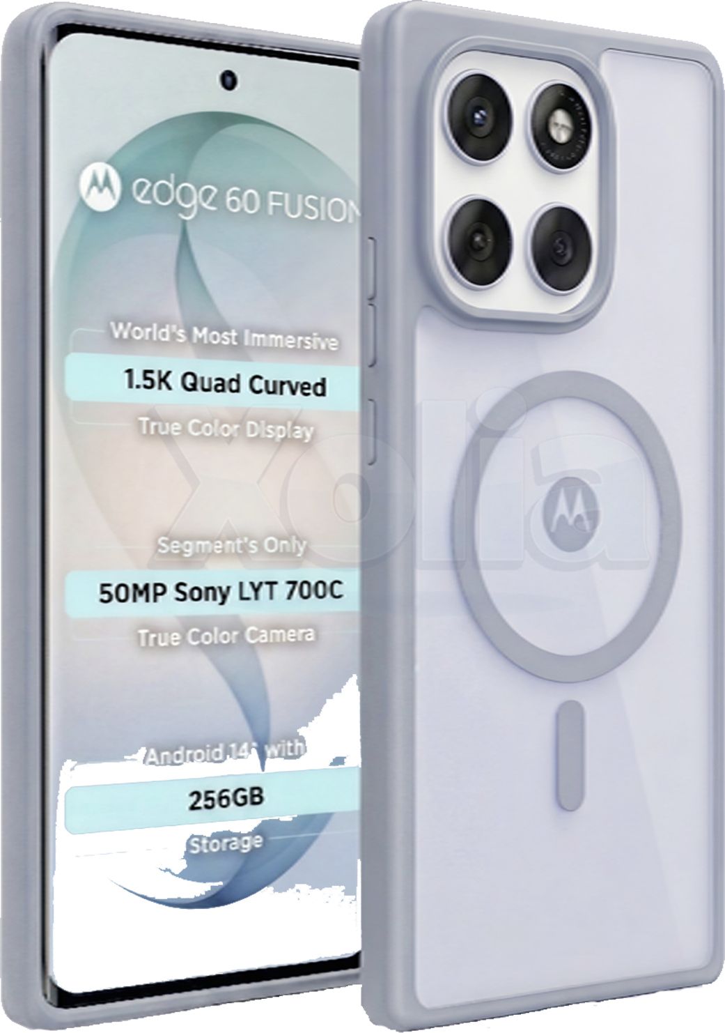 Xolia Back Cover for MOTOROLA Edge 60 Fusion 5G (Grey, Shock Proof, Polycarbonate, Silicon, Pack of: 1)