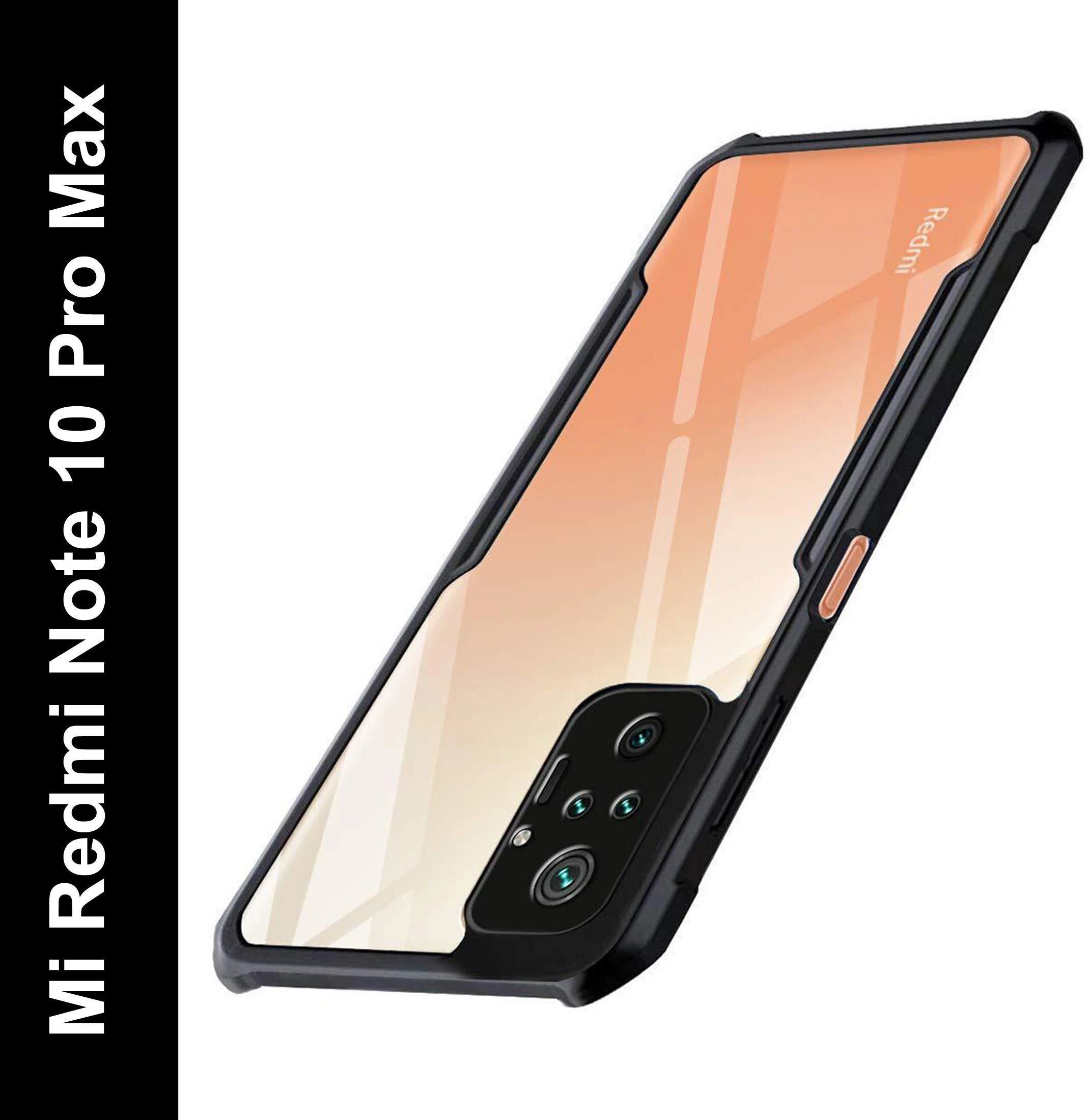 Micvir Back Cover for Mi Redmi Note 10 Pro (Transparent, Black, Shock Proof, Polycarbonate, Pack of: 1)