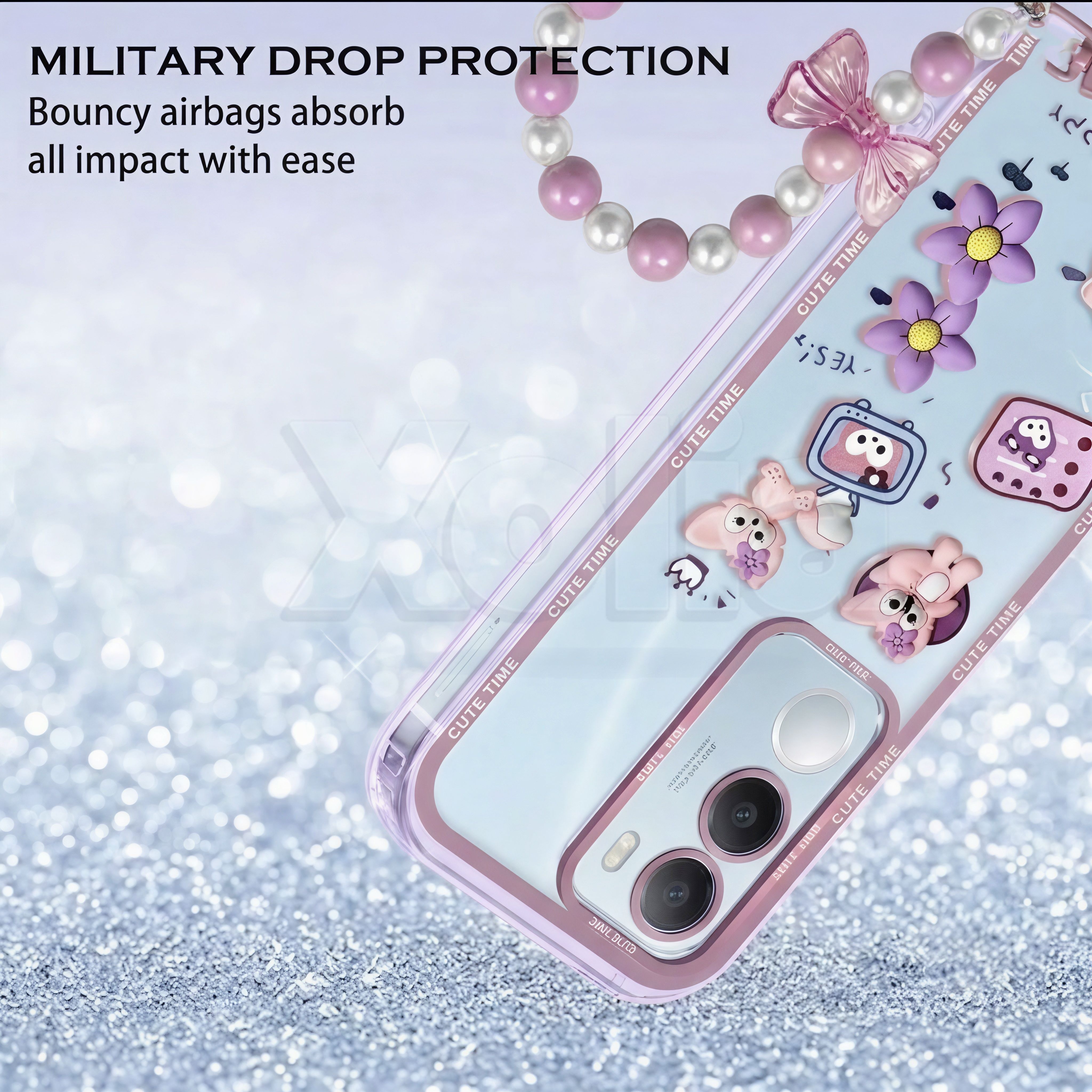 Xolia Back Cover for vivo Y29 5G (Pink, Shock Proof, Polycarbonate, Pack of: 1) — image 3 of 4
