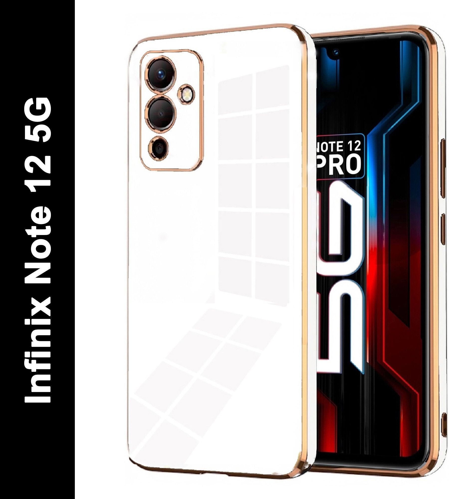 Micvir Back Cover for Infinix Note 12 5G (White, Camera Bump Protector, Silicon, Pack of: 1)