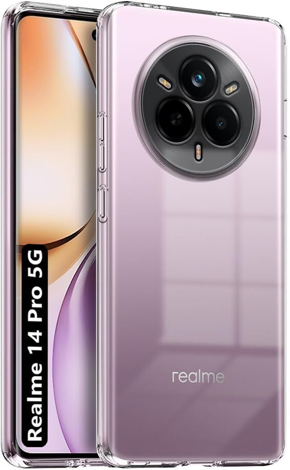 Micvir Back Cover for Realme 14 Pro 5G (Transparent, Shock Proof, Plastic, Silicon, Pack of: 1) — image 1 of 1