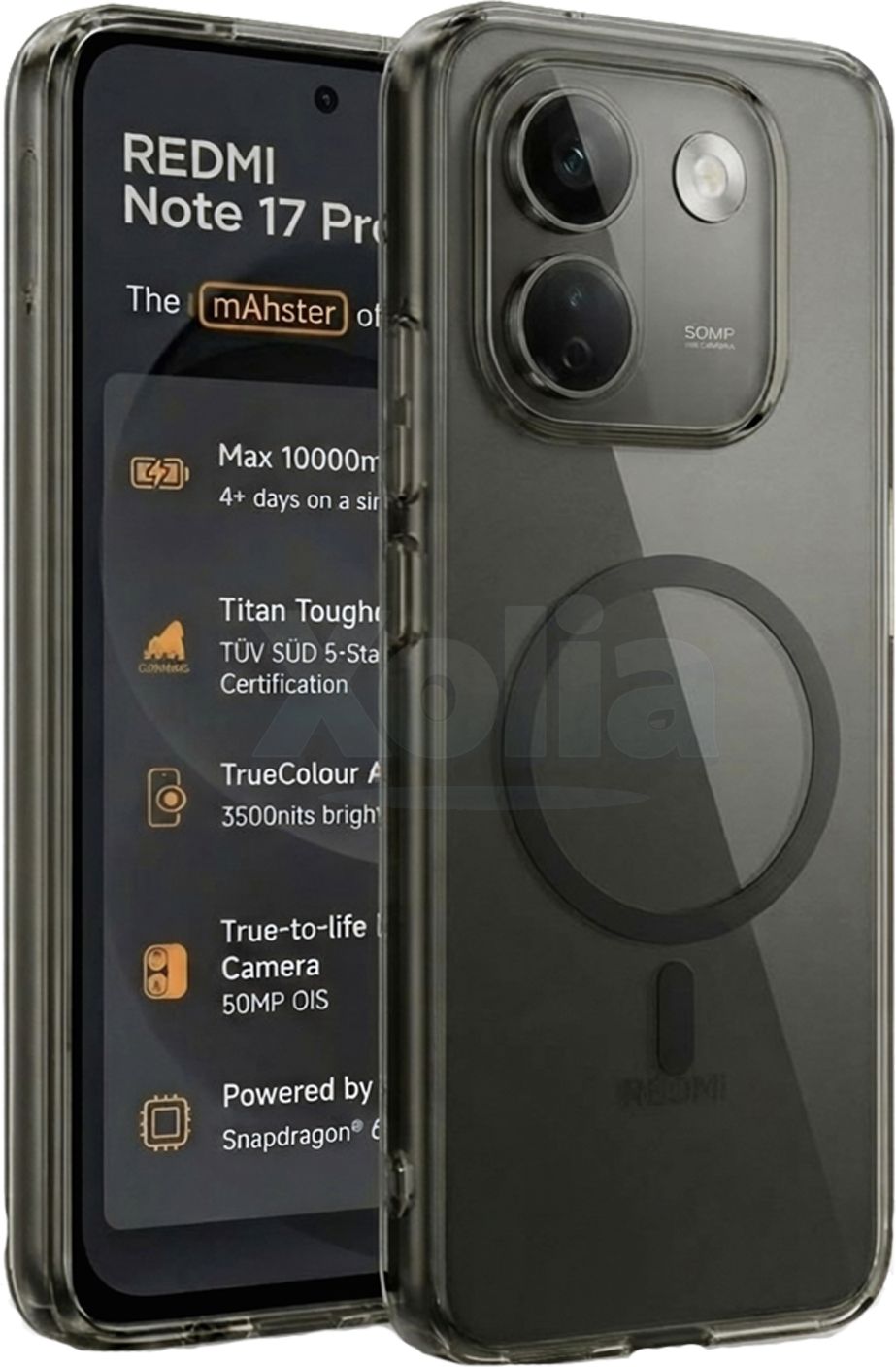 Xolia Back Cover for Redmi Note 17 Pro Max 5G (Black, Shock Proof, Polycarbonate, Pack of: 1)