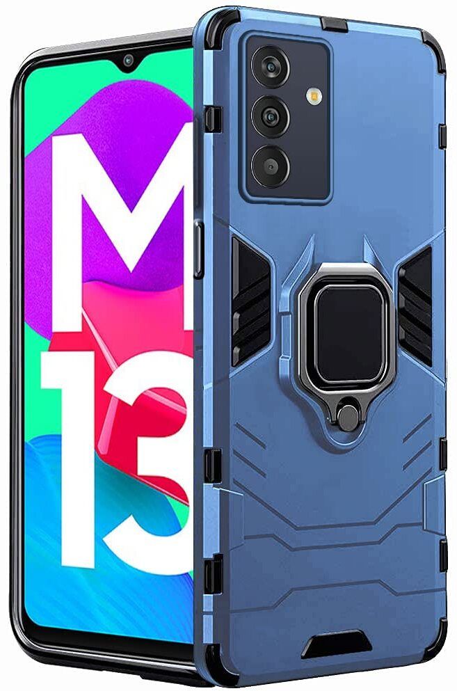 Micvir Back Cover for Samsung Galaxy M13 4G (Transparent, Blue, Shock Proof, Plastic, Silicon, Pack of: 1)
