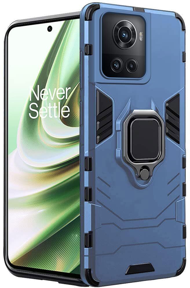Micvir Back Cover for OnePlus 10R 5G (Transparent, Blue, Shock Proof, Plastic, Silicon, Pack of: 1)