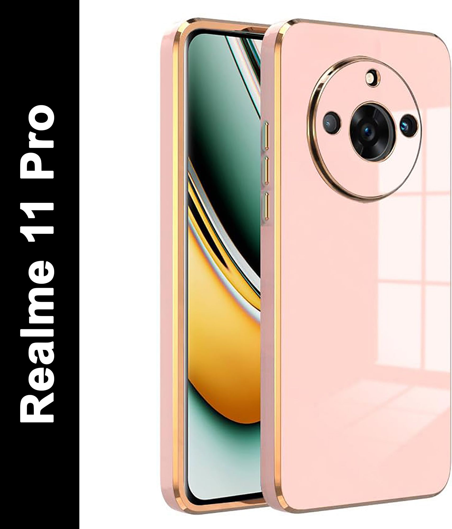 Micvir Back Cover for Realme 11 Pro (Pink, Electroplated, Silicon, Pack of: 1) — image 1 of 5