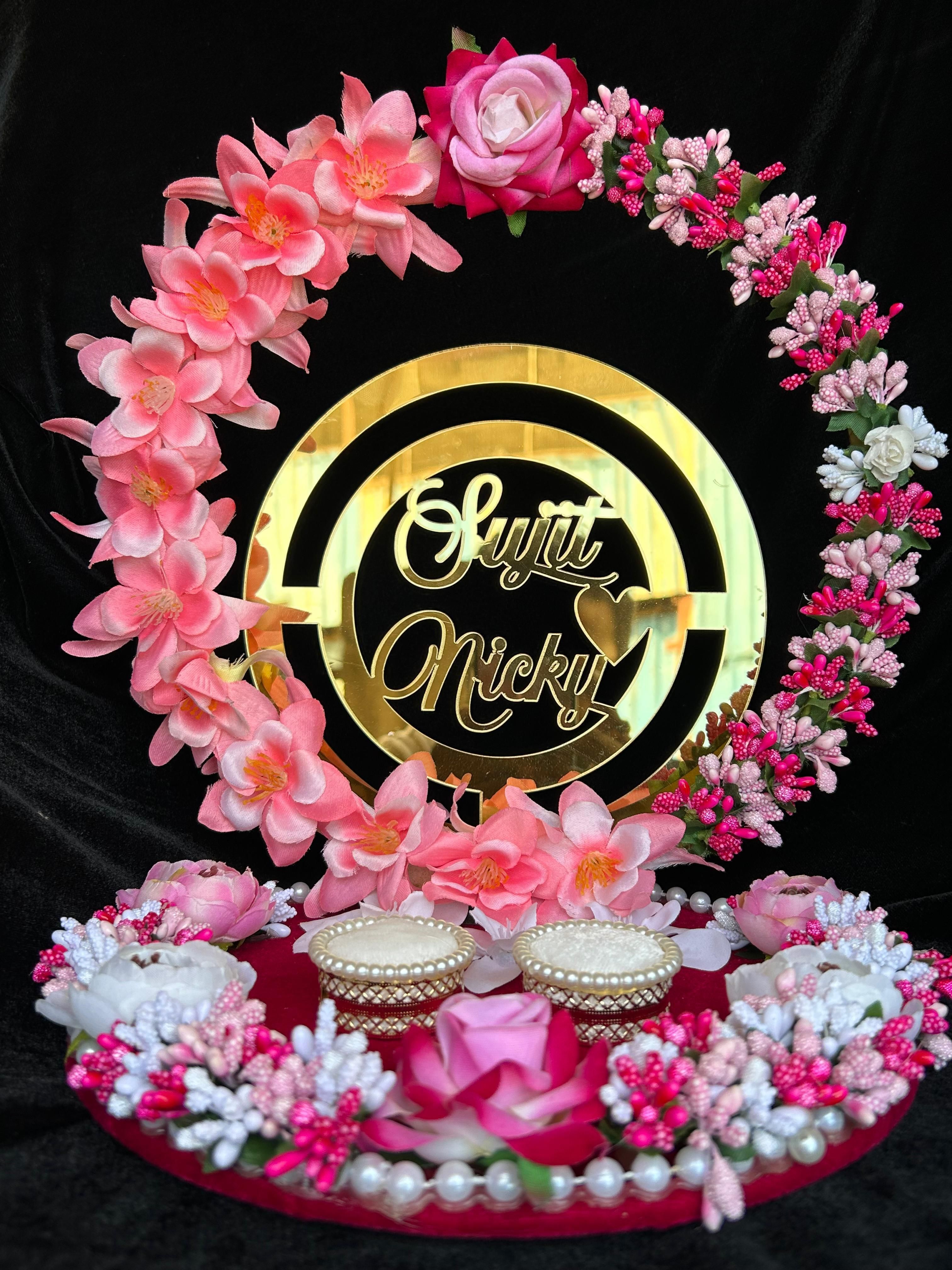 Engagement Ring platter with beautiful Floral work