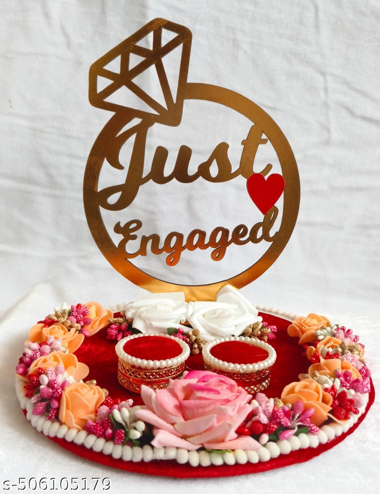 Engagement Wedding Ring Holder Platter Just Engaged Thali | Wedding Ring Platter