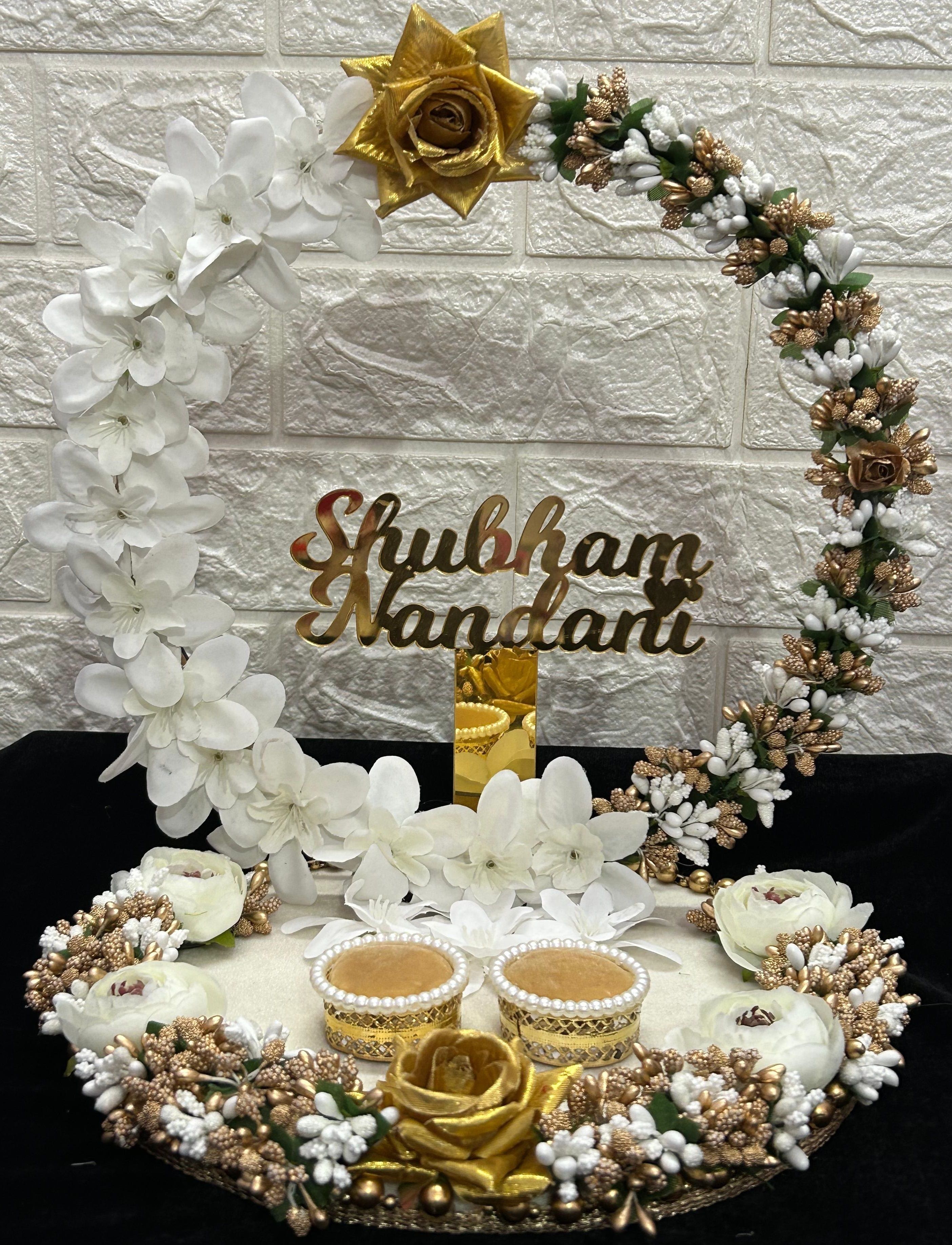 Customize Engagement Ring platter with beautiful Floral work