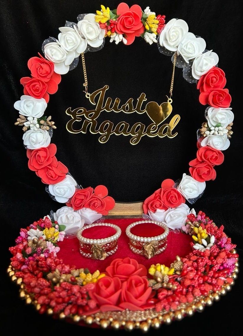 Engagement Ring platter with beautiful Floral work