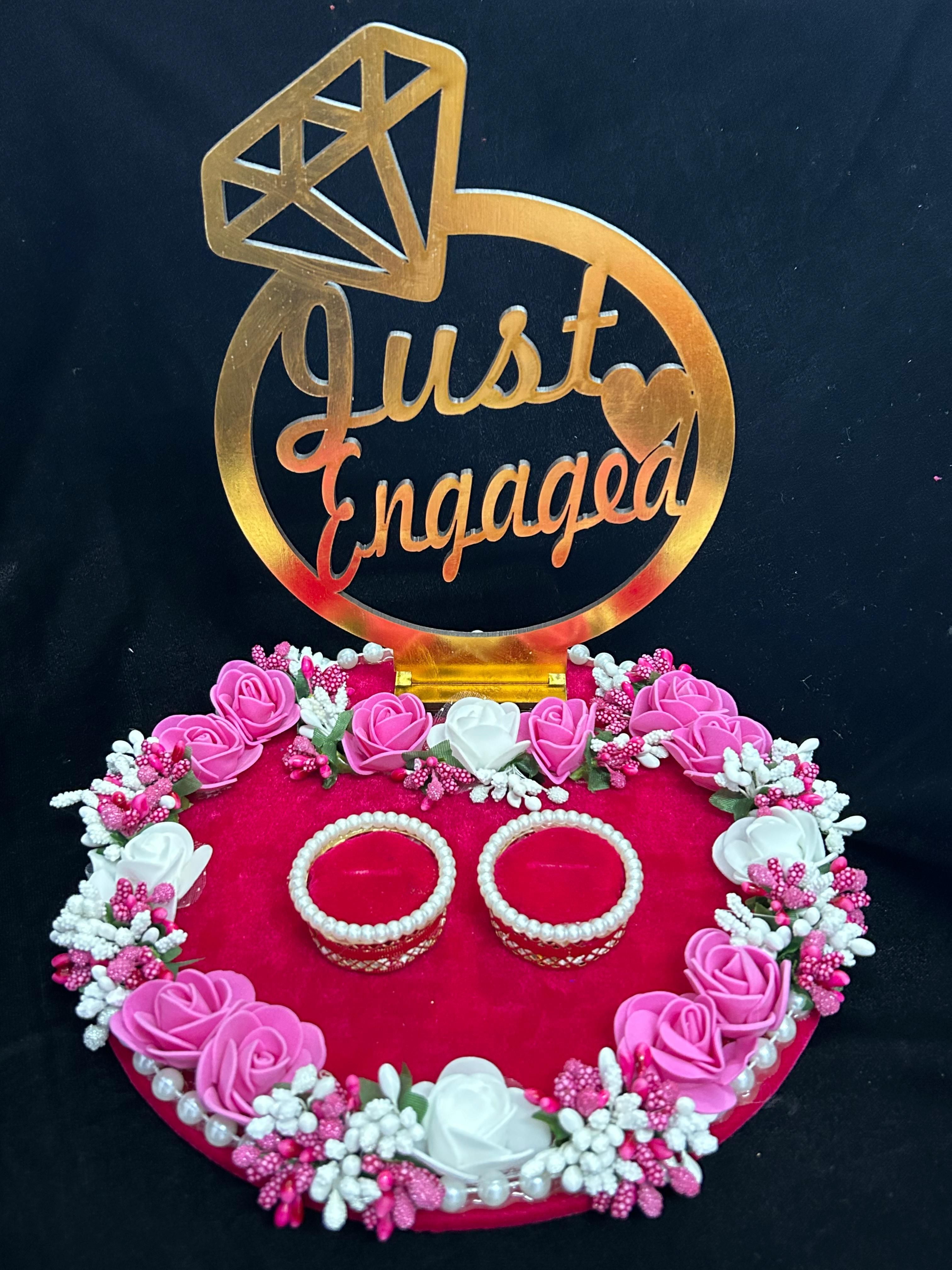 Engagement Ring platter with beautiful Floral work
