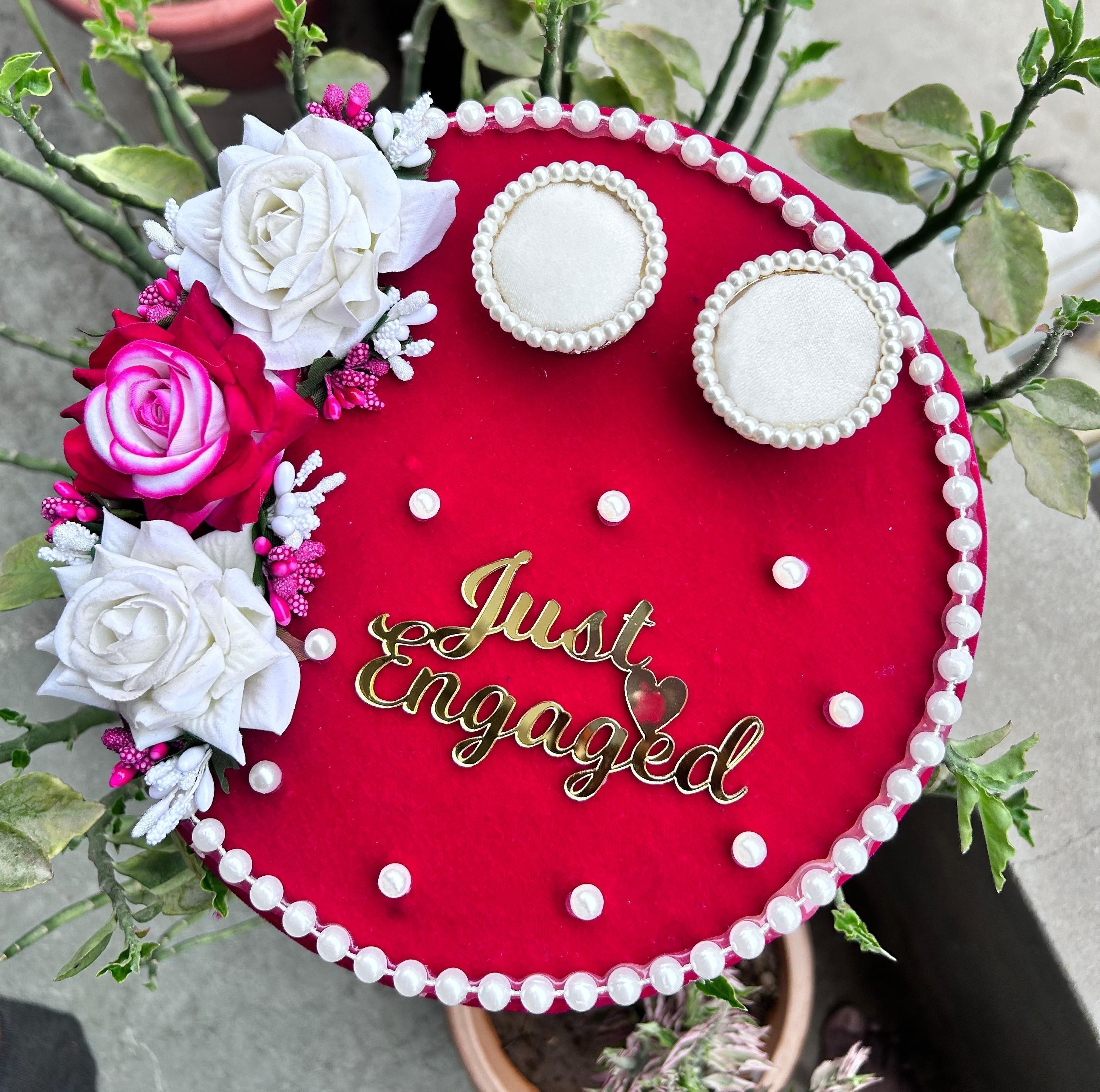 Engagement Ring platter with beautiful Floral work