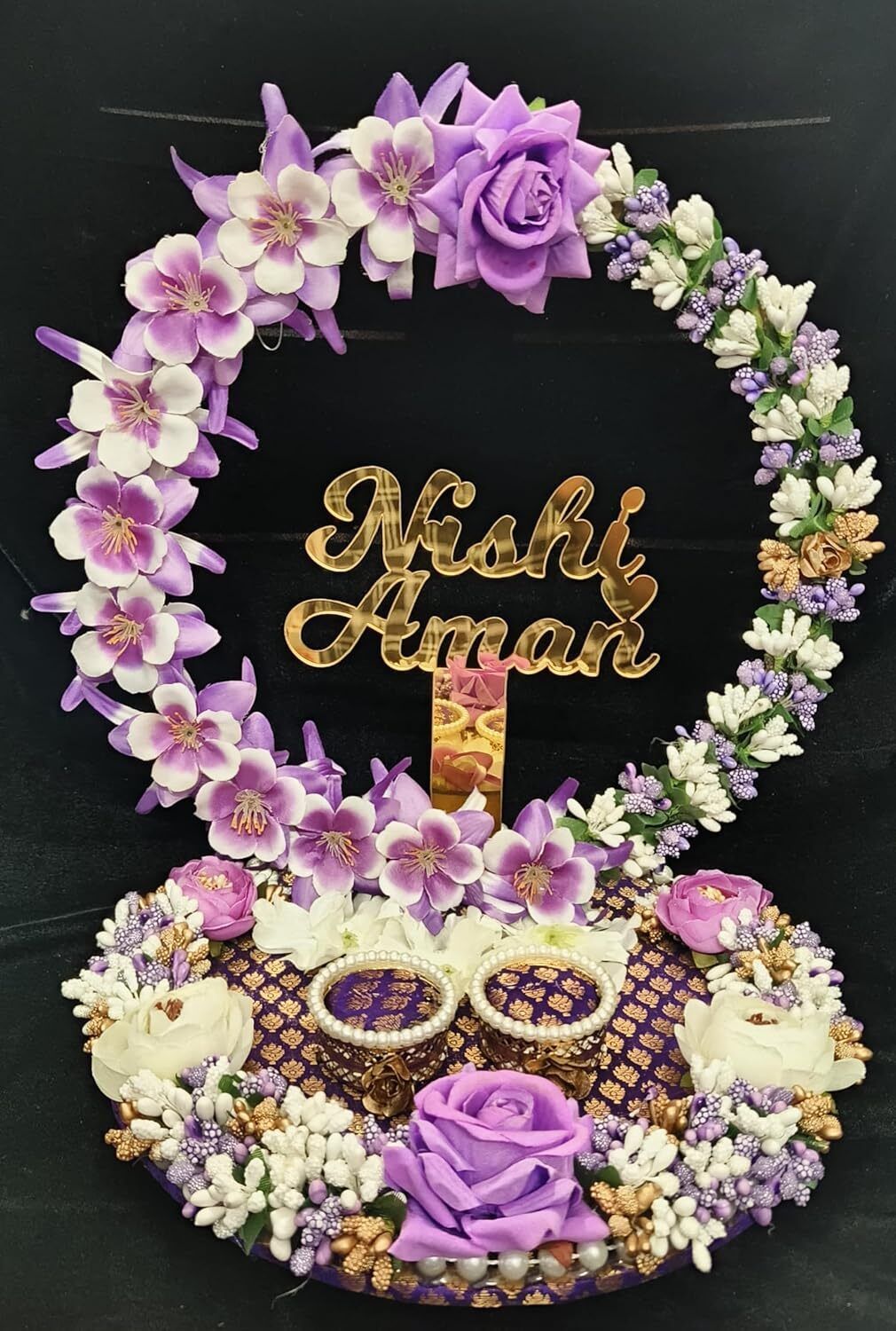 Customize Engagement Ring platter with beautiful Floral work