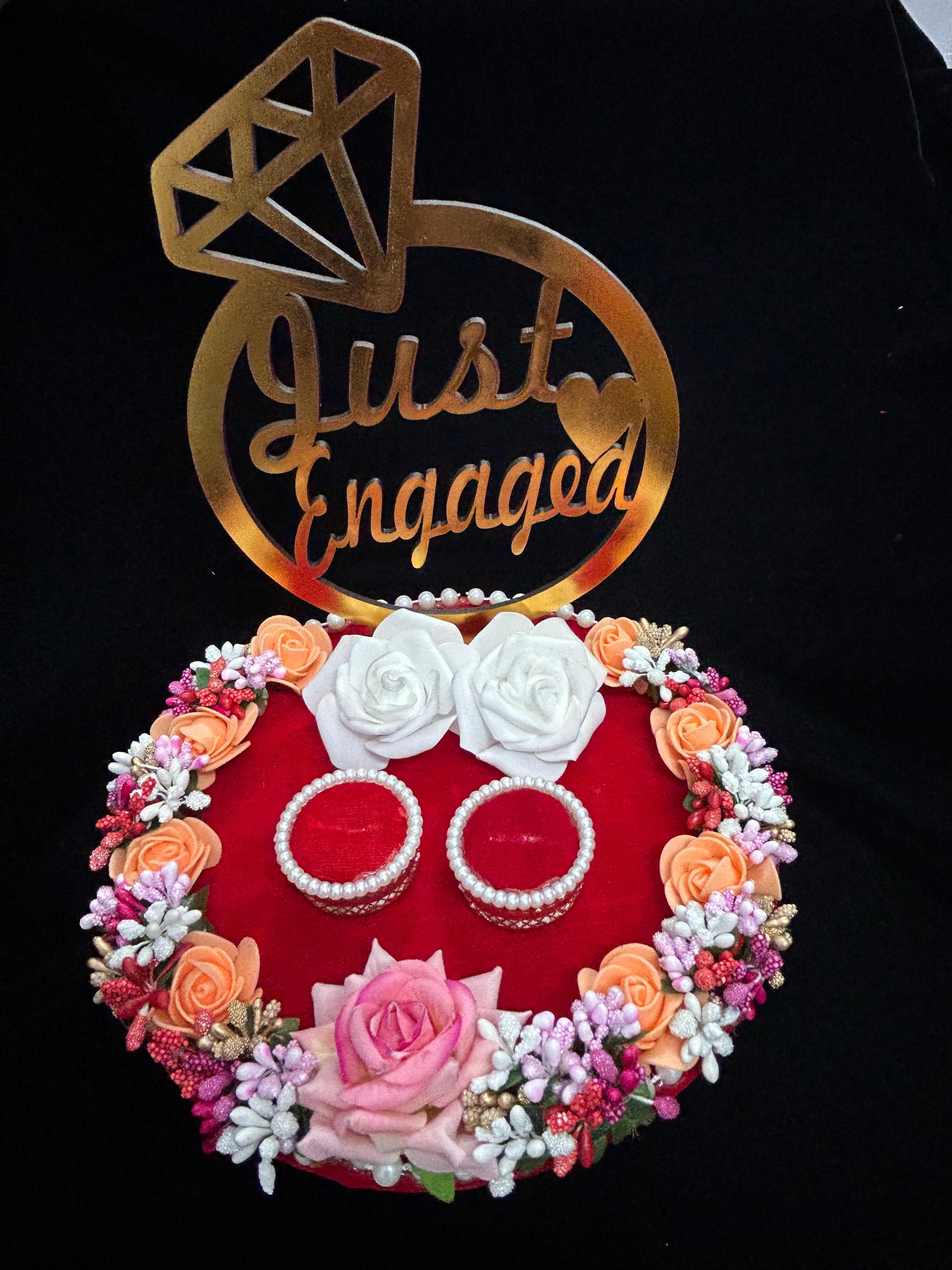 Engagement Ring platter with beautiful Floral work