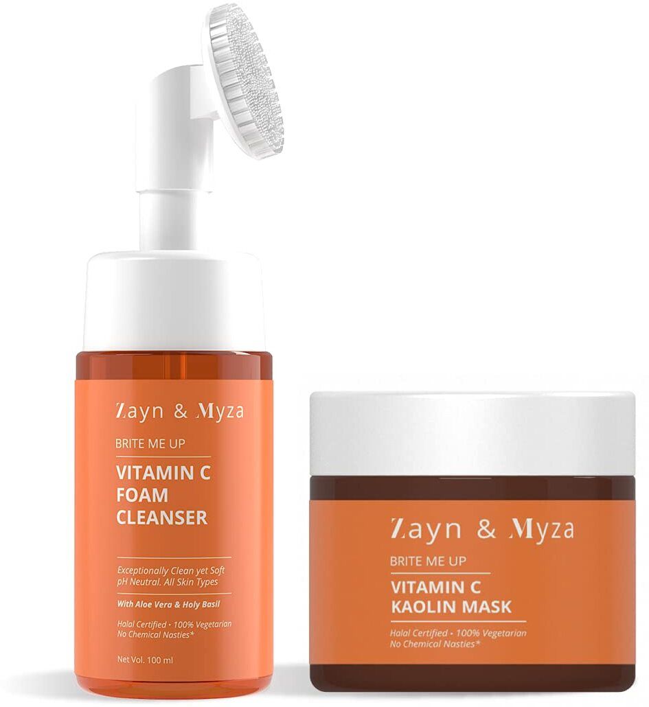 ZM Zayn & Myza Vitamin C Kaolin Face Mask for Brightens Skin with Foaming Face Wash (150 g)
